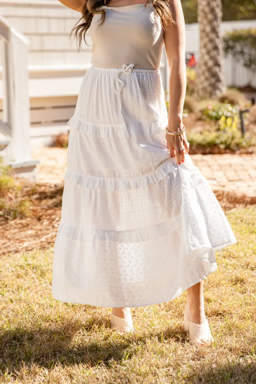 Weekend Roomy Flowy Cotton Blend Casual Skirt