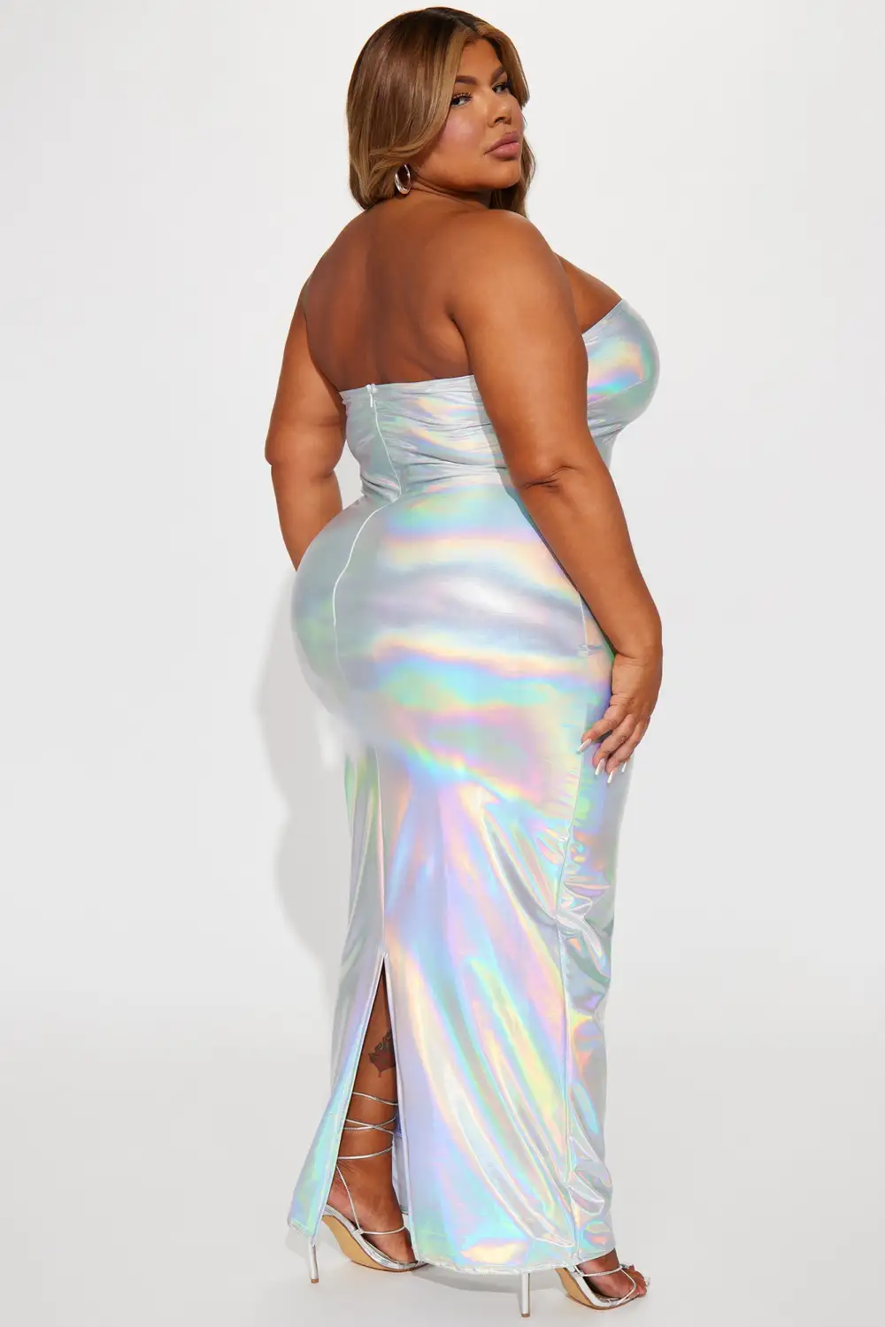 Nadia Metallic Maxi Dress - Silver