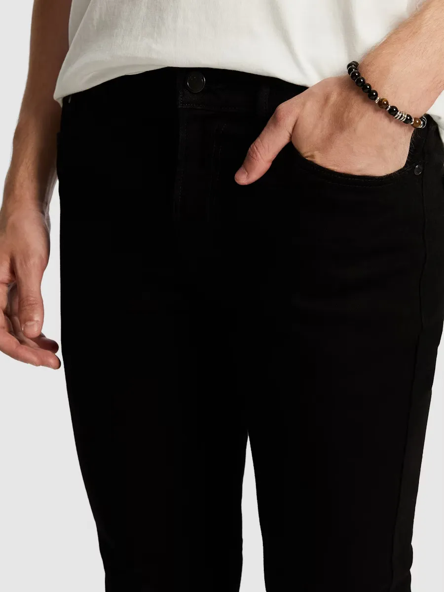 Black Zip Front Casual Style Jean