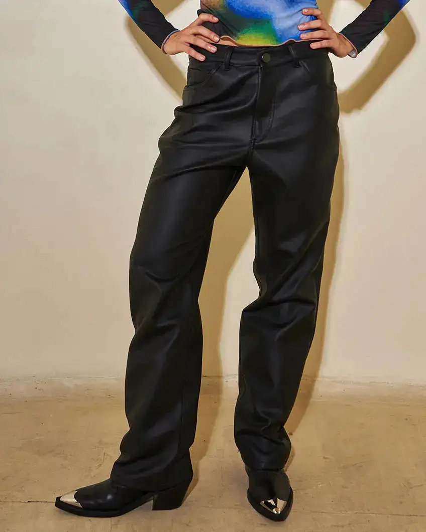 Low Leather Pants