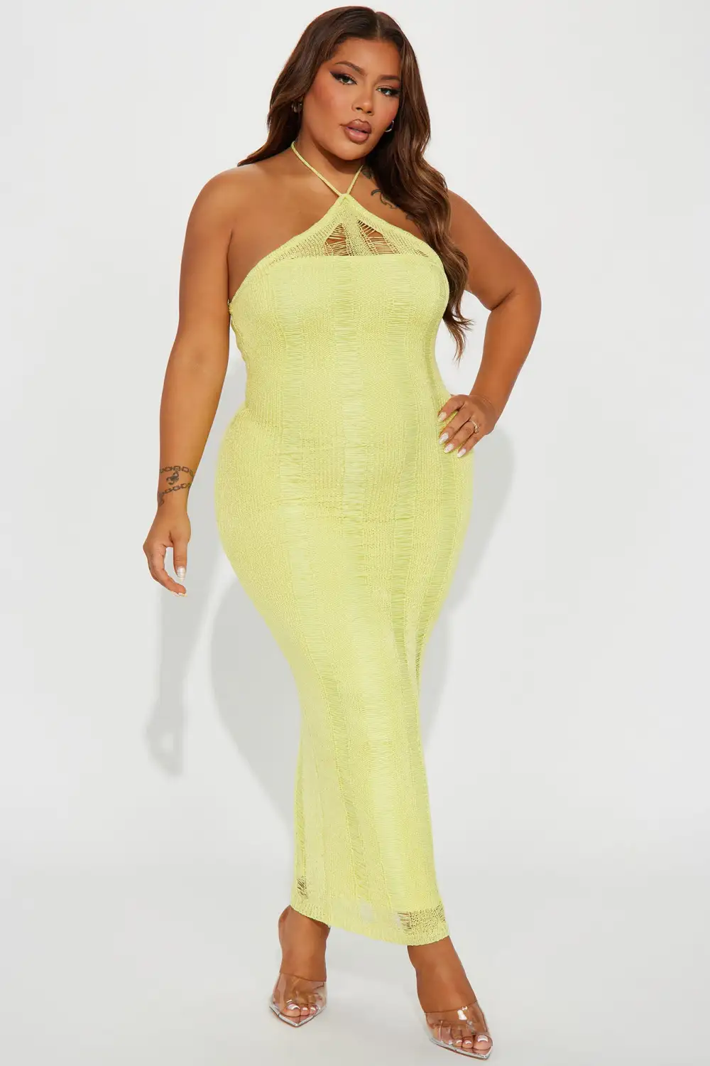 Demi Crochet Maxi Dress - Yellow