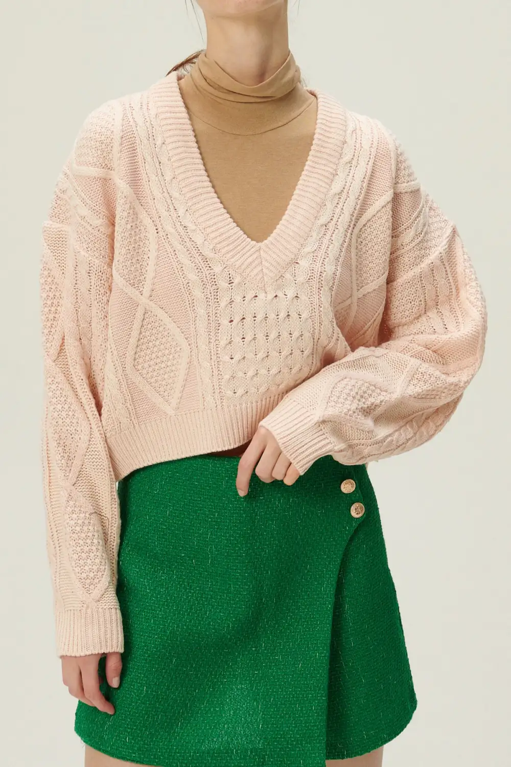 V-Neck Pattern Sweater
