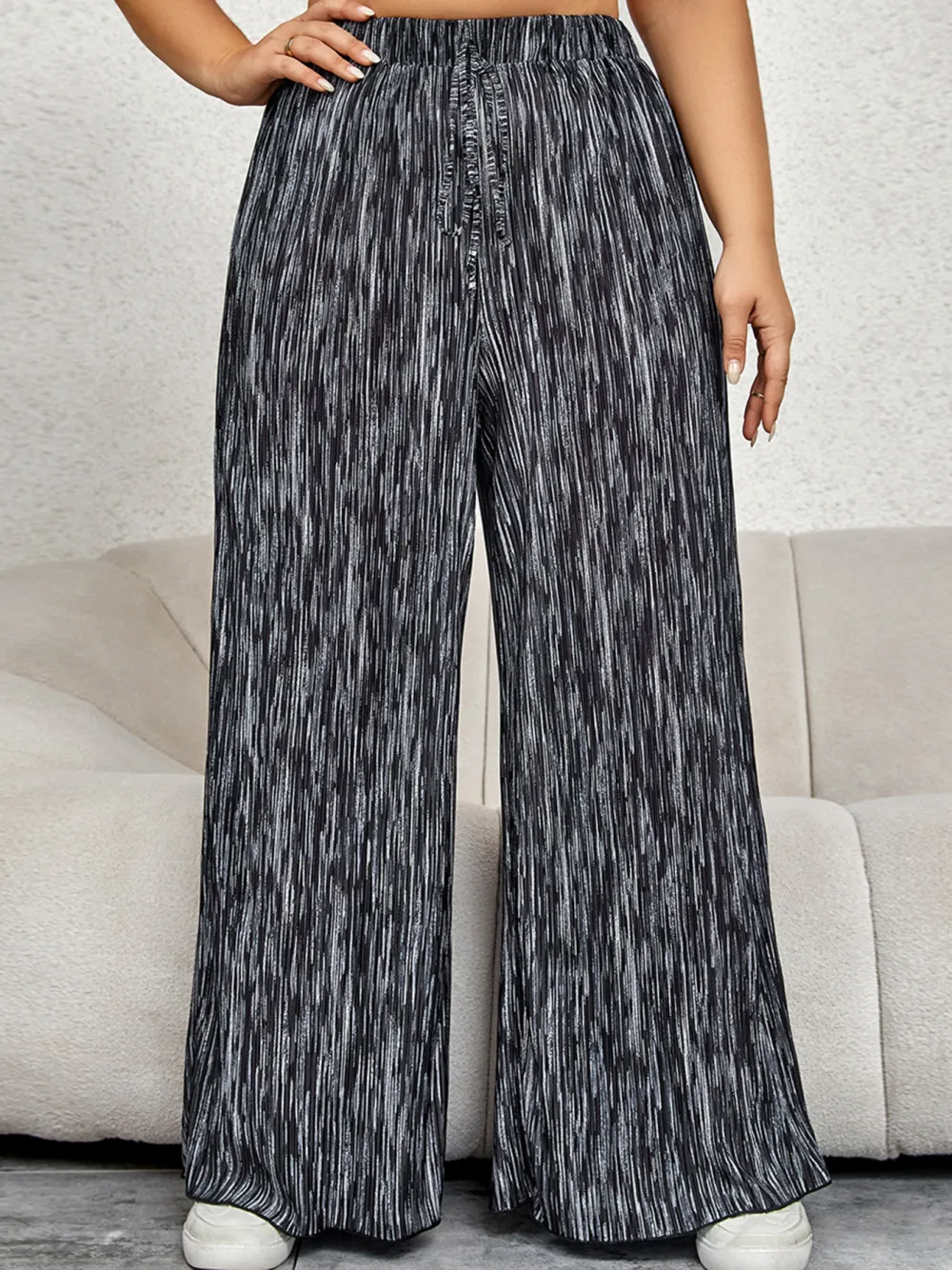 High Waist Wide Leg Pants Loose Thin Straight Tie Dye Trousers