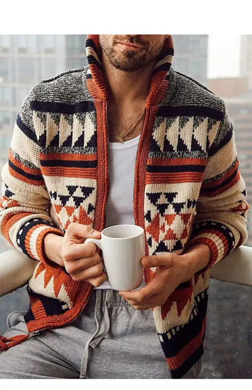 Zip Front Lapel Collar Collared Sweater