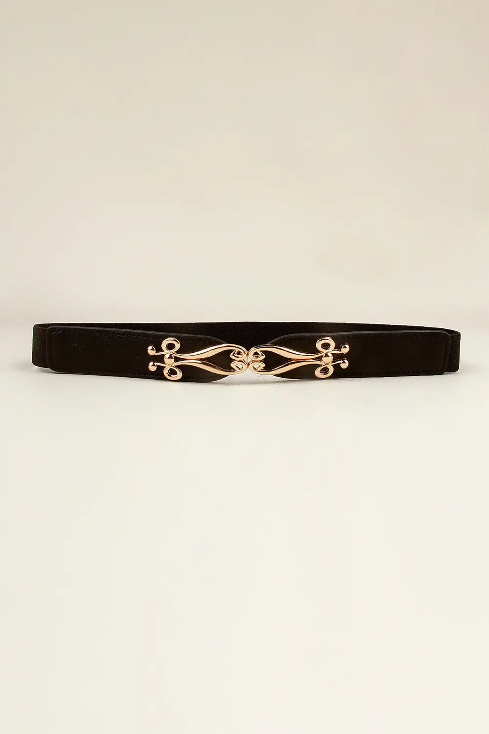 Polished Buckle Stretch Belt