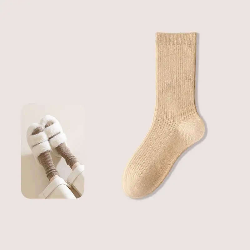 Cozy Heathered Wool Blend Crew Socks