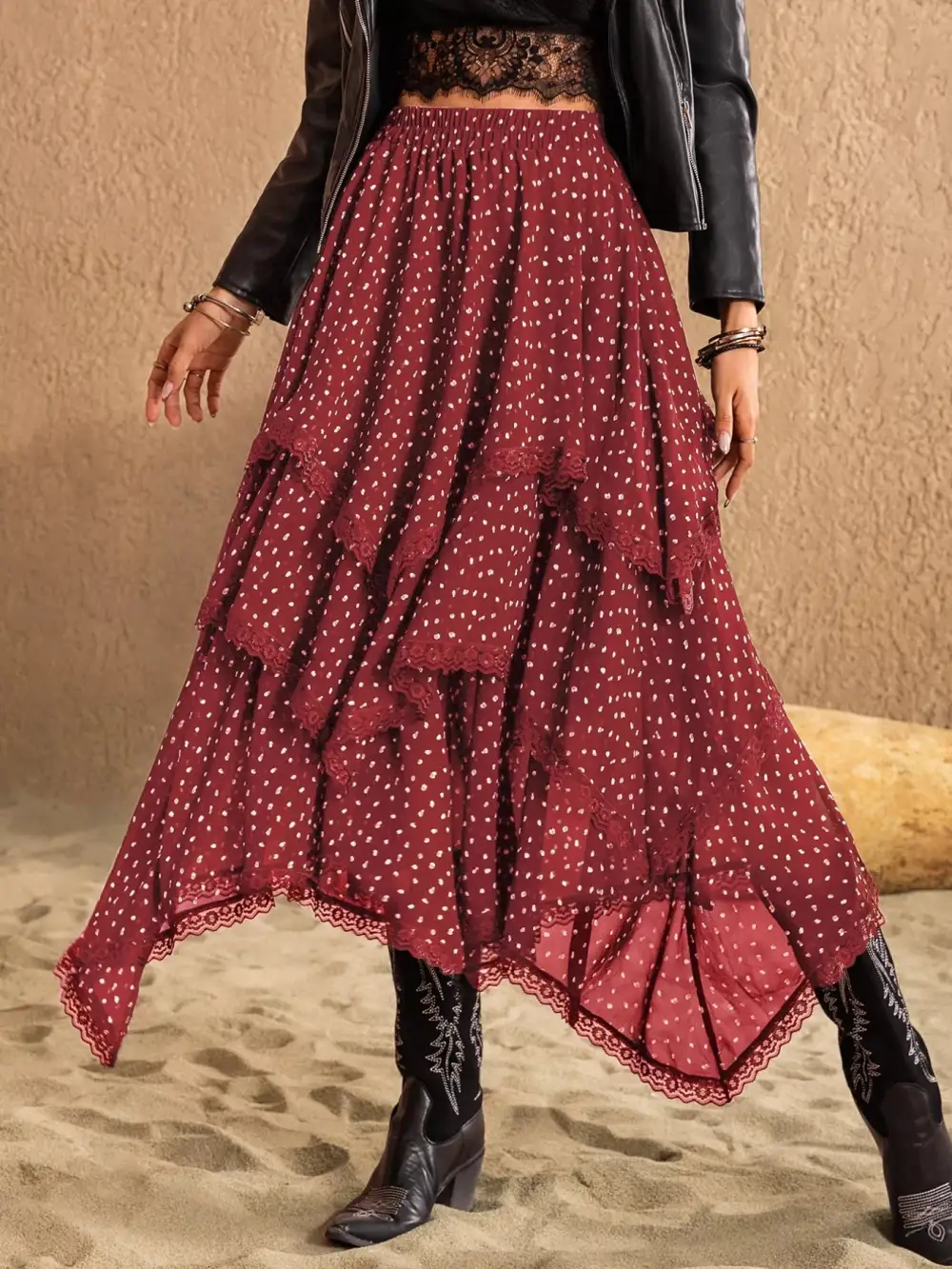 Round Neck Breezy Skirt