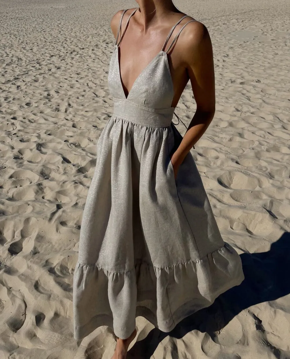 New Backless Lace-up Dress