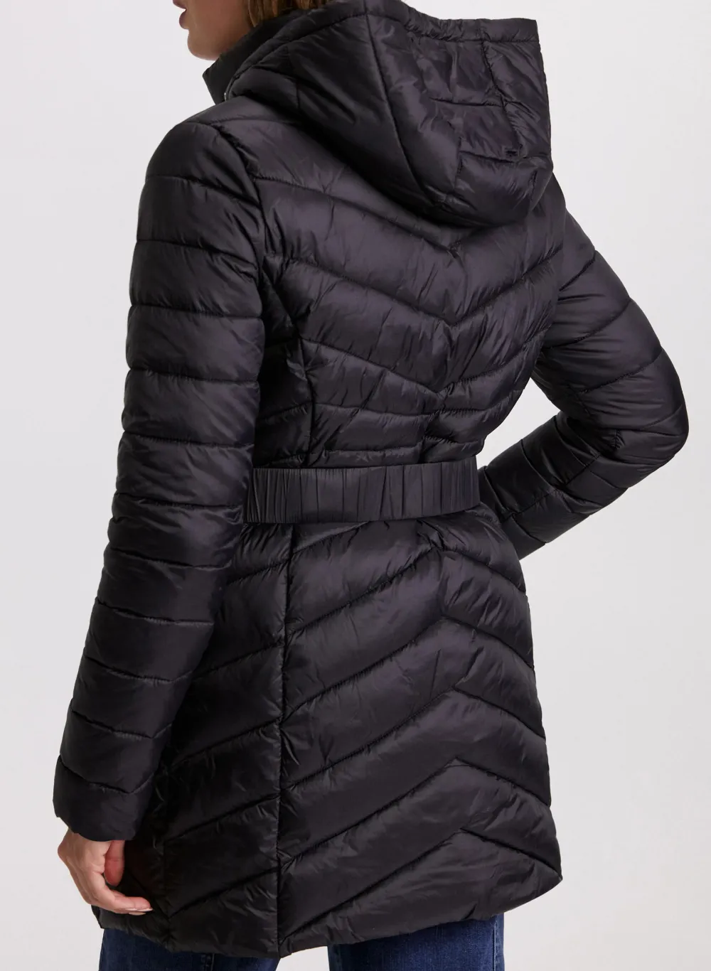 Black Hooded Down Coat