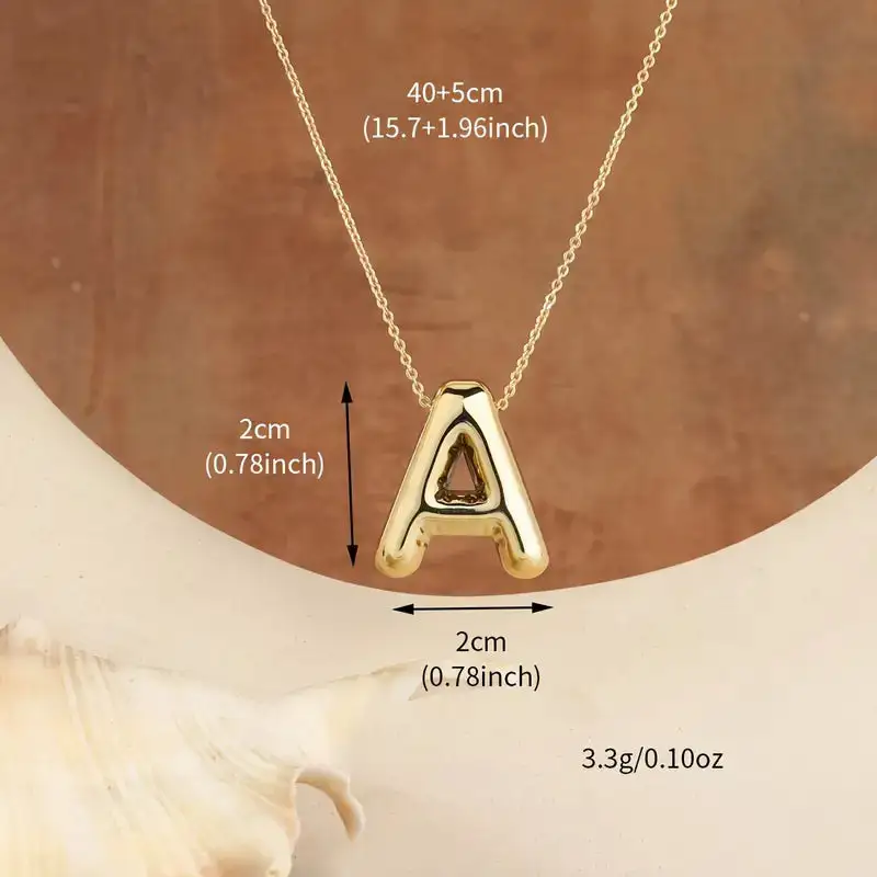 Preppy Style Initial Pendant Necklace