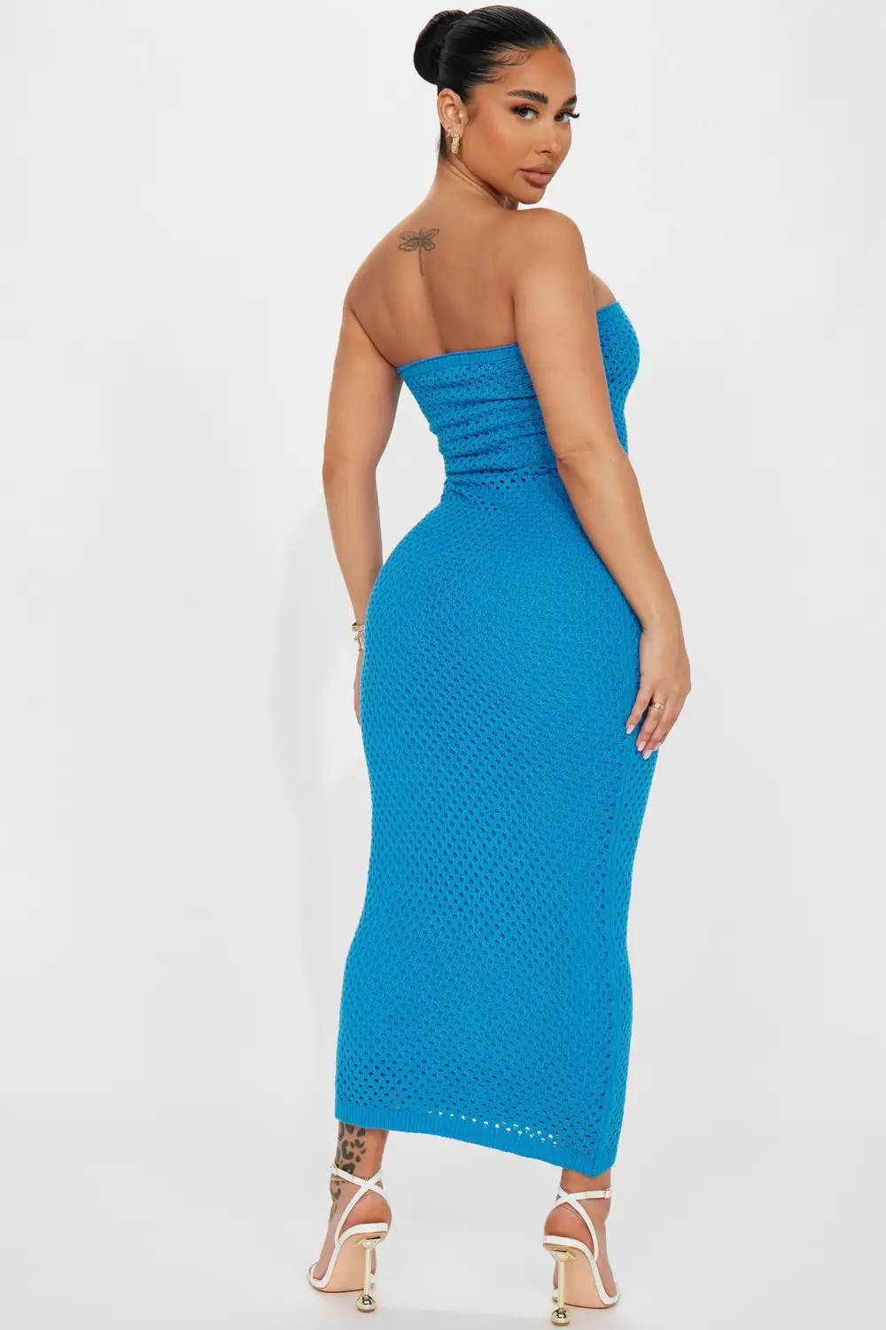 Paradise Crochet Maxi Dress - Blue