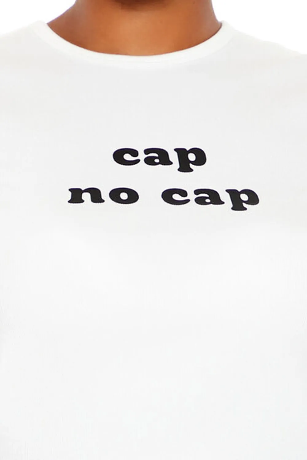 Plus Size Cap No Cap Print T-Shirt