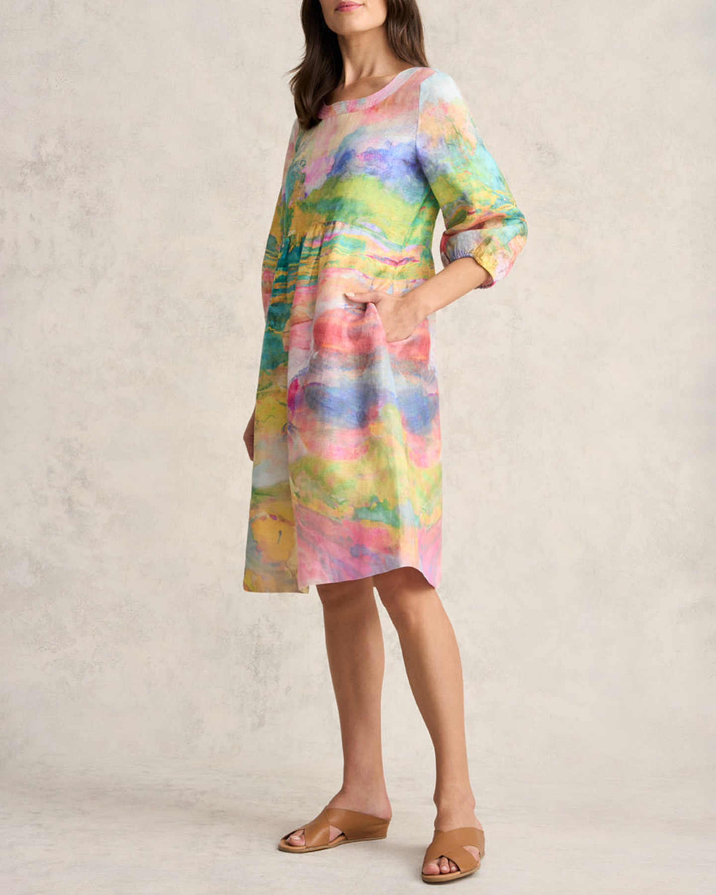 Printed Linen Dress