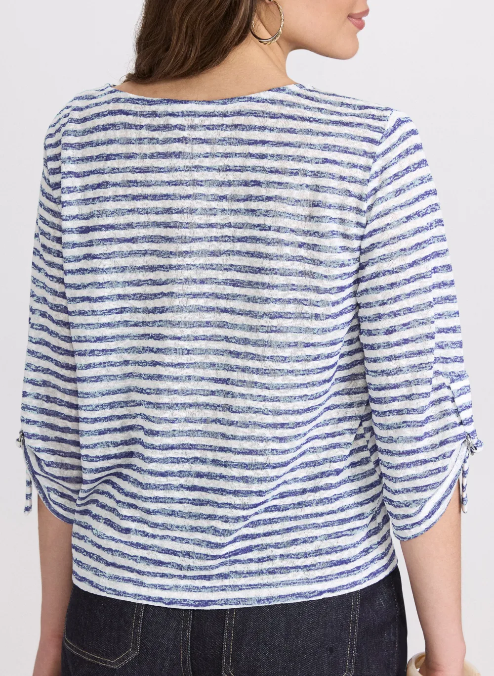 Casual Chiffon Top With Striped Print