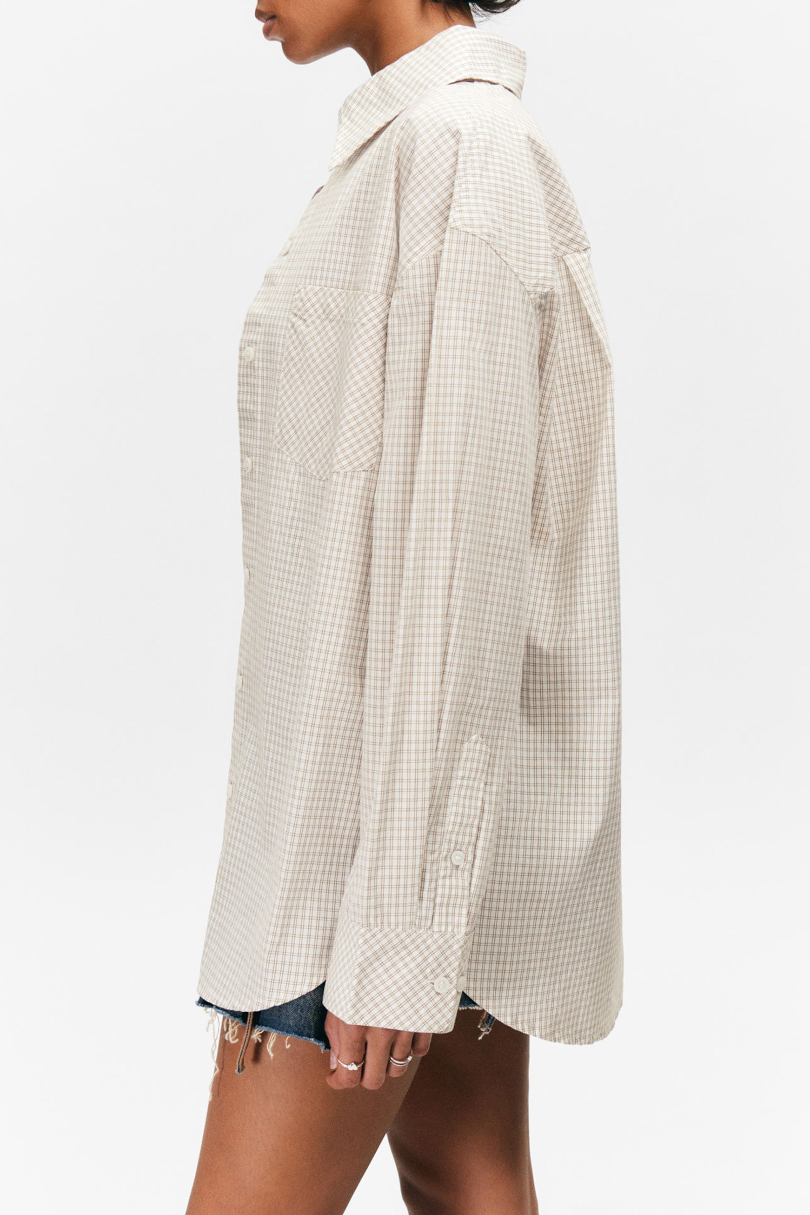 Button Up Drop Shoulder Shirt