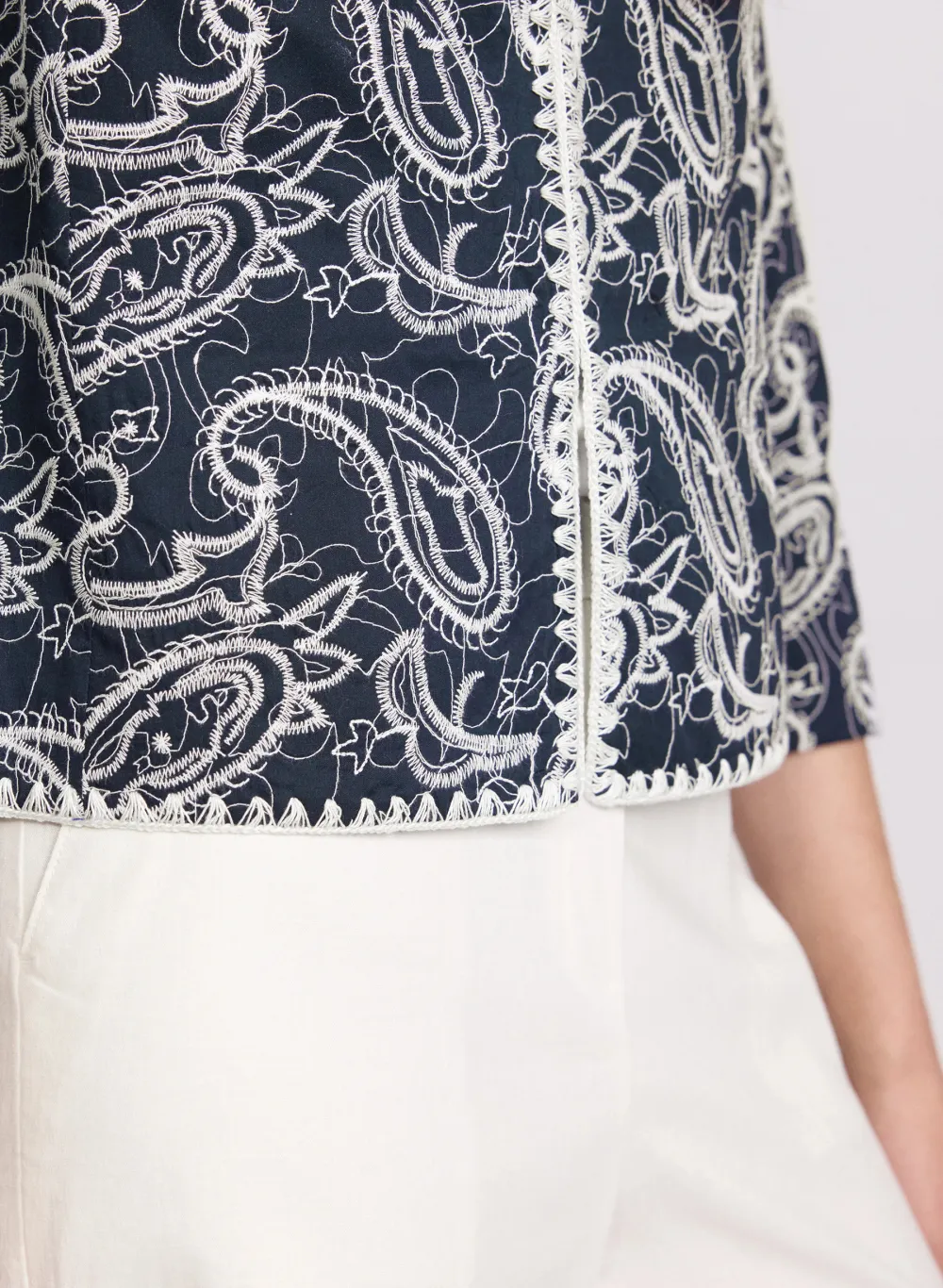 Chiffon-Blended Cotton Jacket