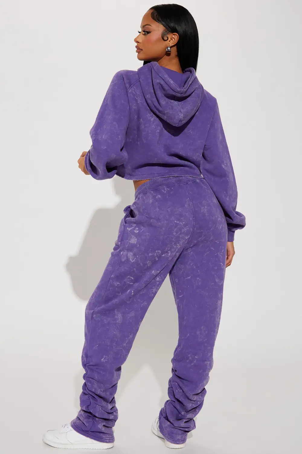 My Time Mineral Wash Jogger Set - Purple