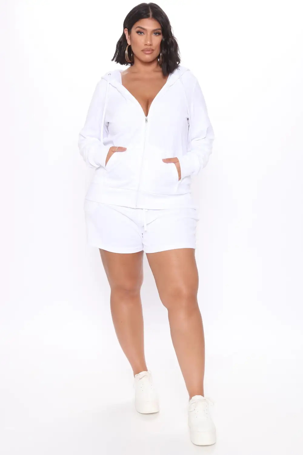 The OG Trendsetter Velour Short Set - White