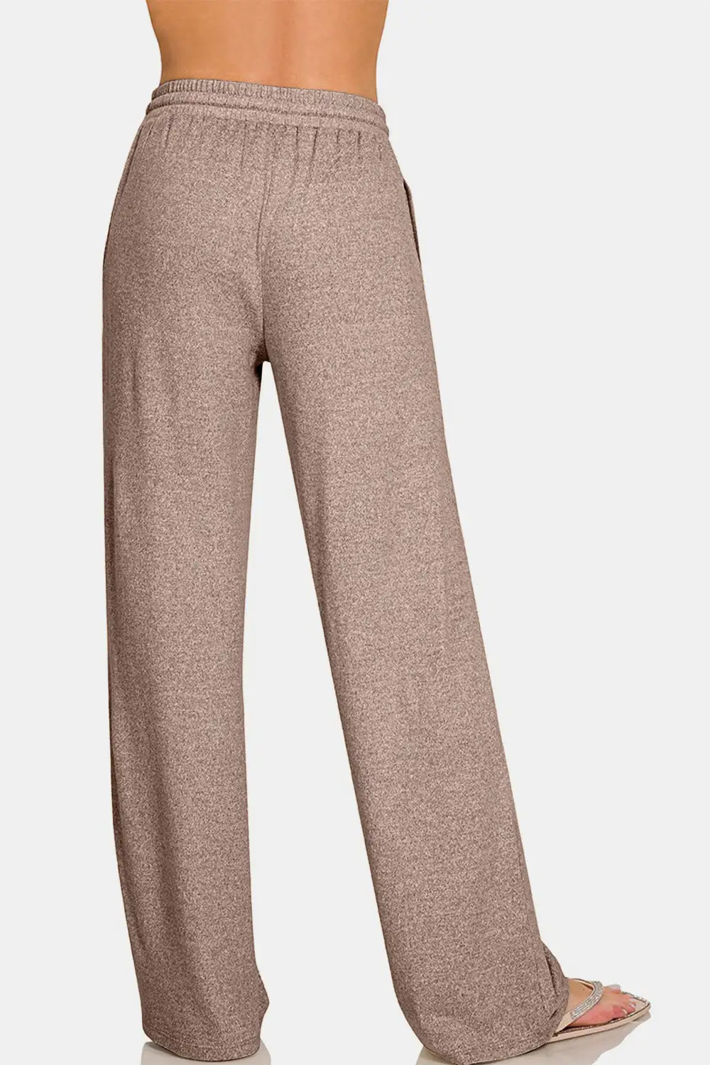 Drawstring Wide Leg Pants With Side Pockets