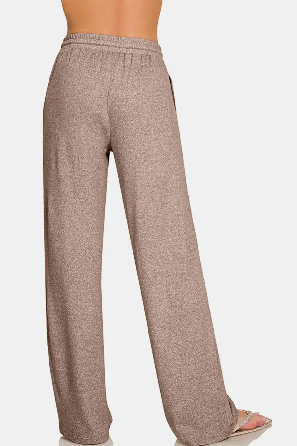 Drawstring Wide Leg Pants With Side Pockets