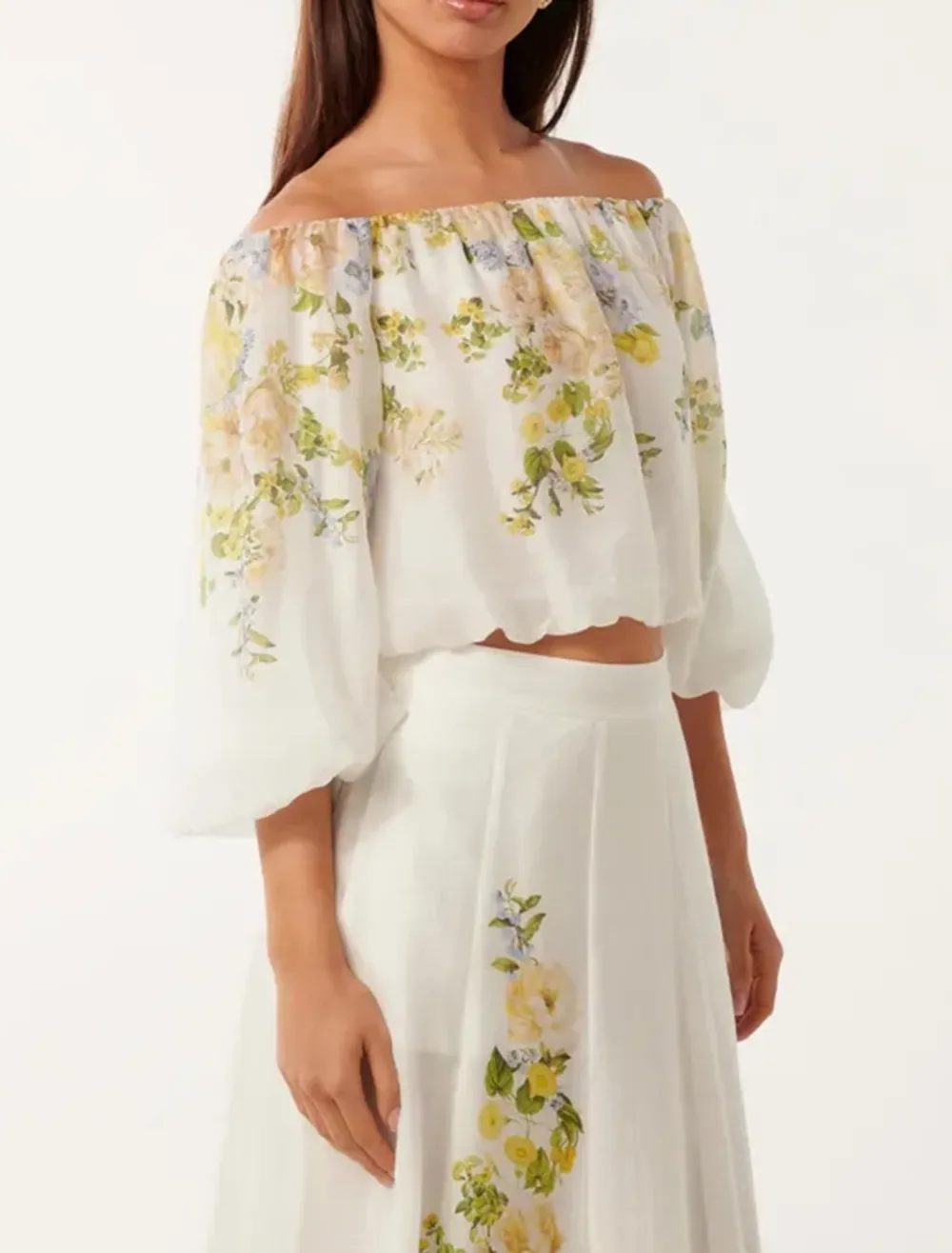 Off Shoulder Floral Tops