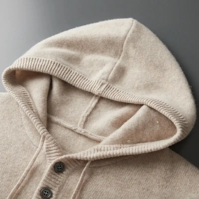 Ribbed Merino Hooded Sweater