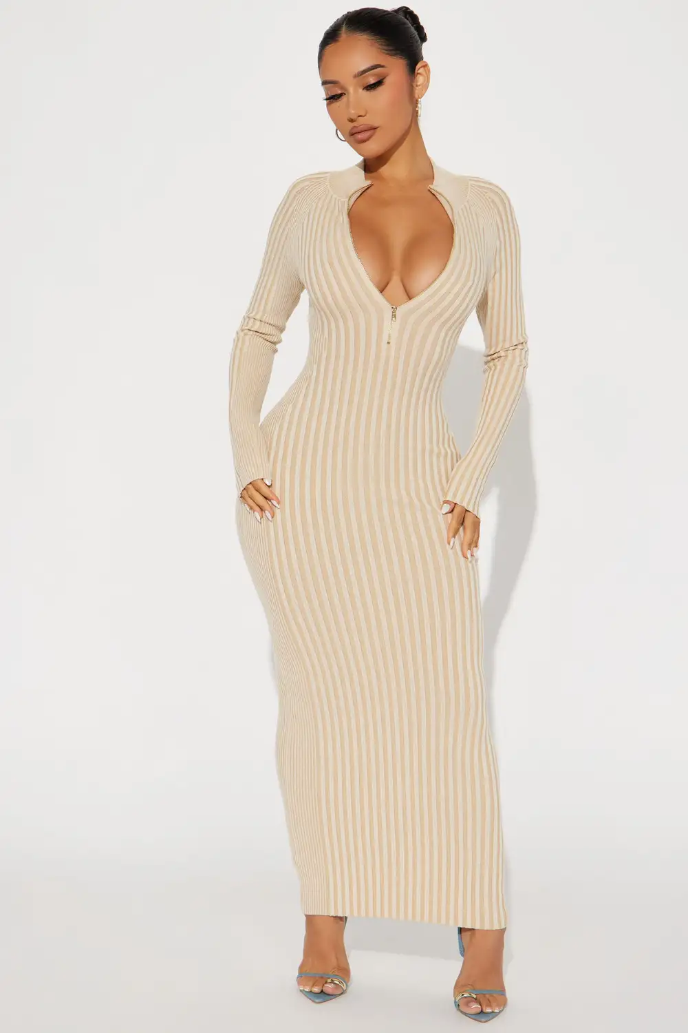 Keeping You Warm Sweater Maxi Dress - Cream