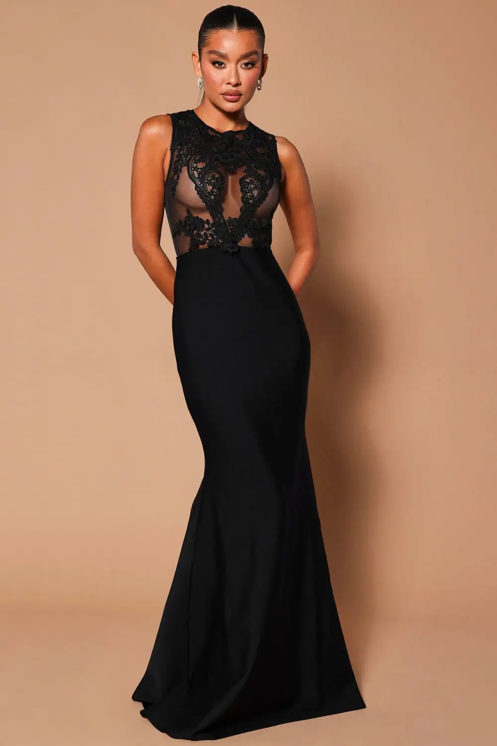 Ivanka Embroidered Maxi Dress - Black