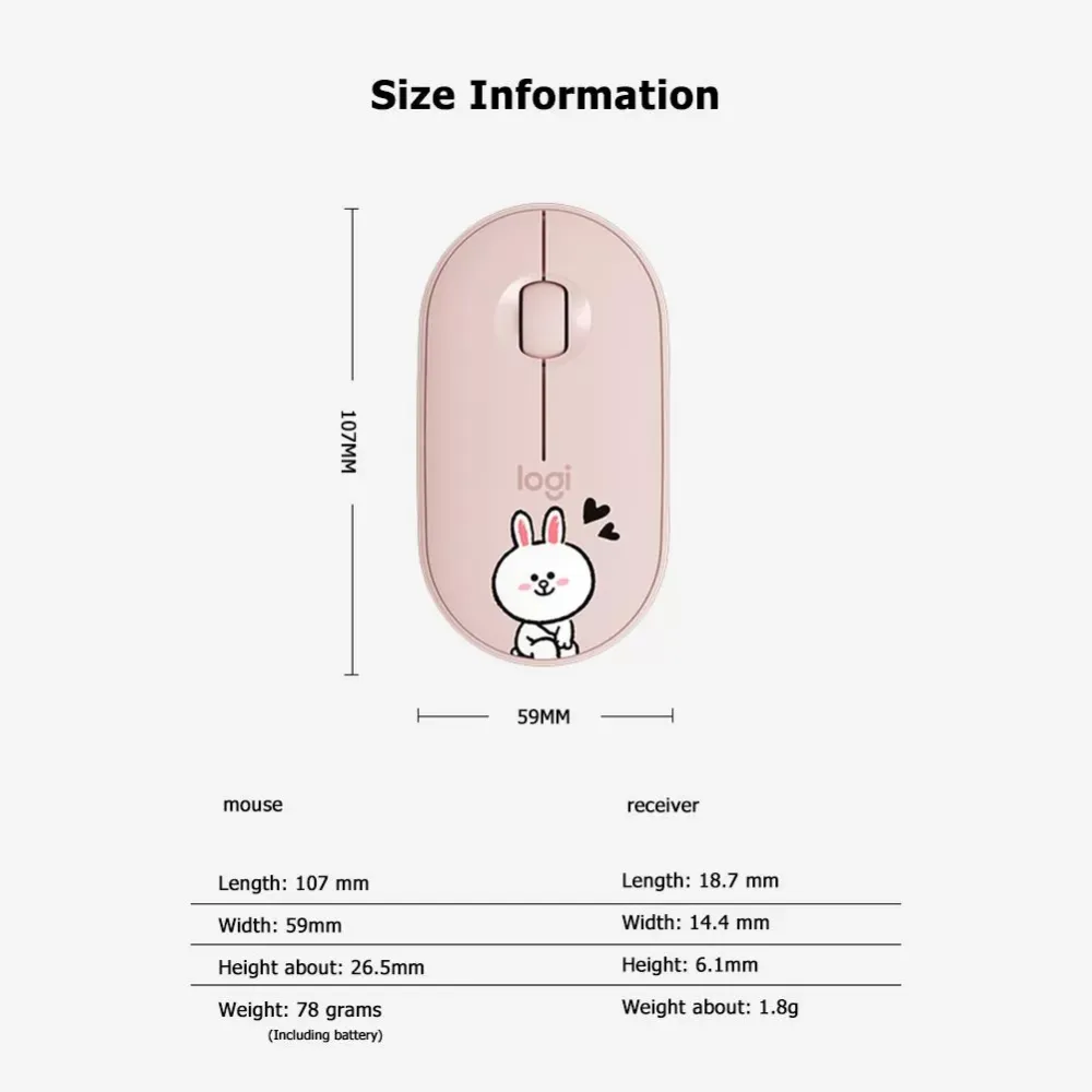 Lgitech K380 LINE FRIENDS wireless 104 keys Bluetoth Mechanical keyboard，Small, light and easy to carry,Cartoon pattern。