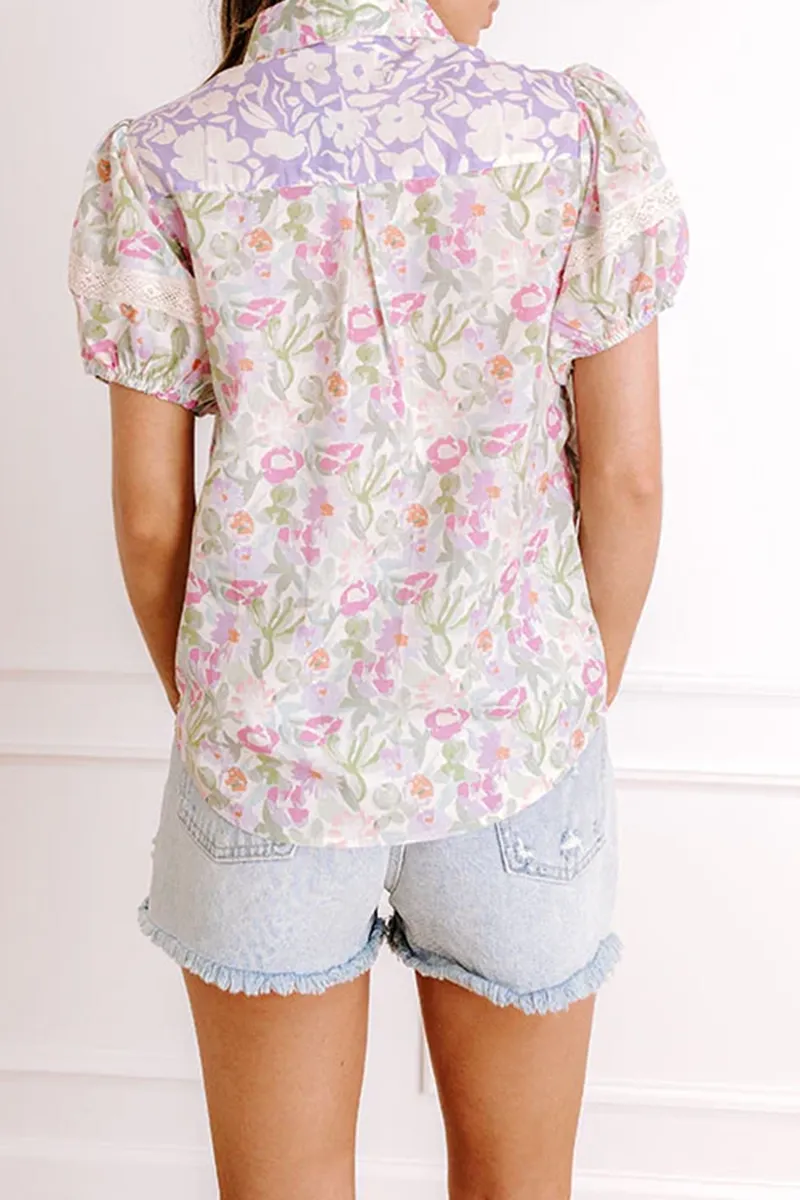 Versatile Fresh Floral Women's Shirt