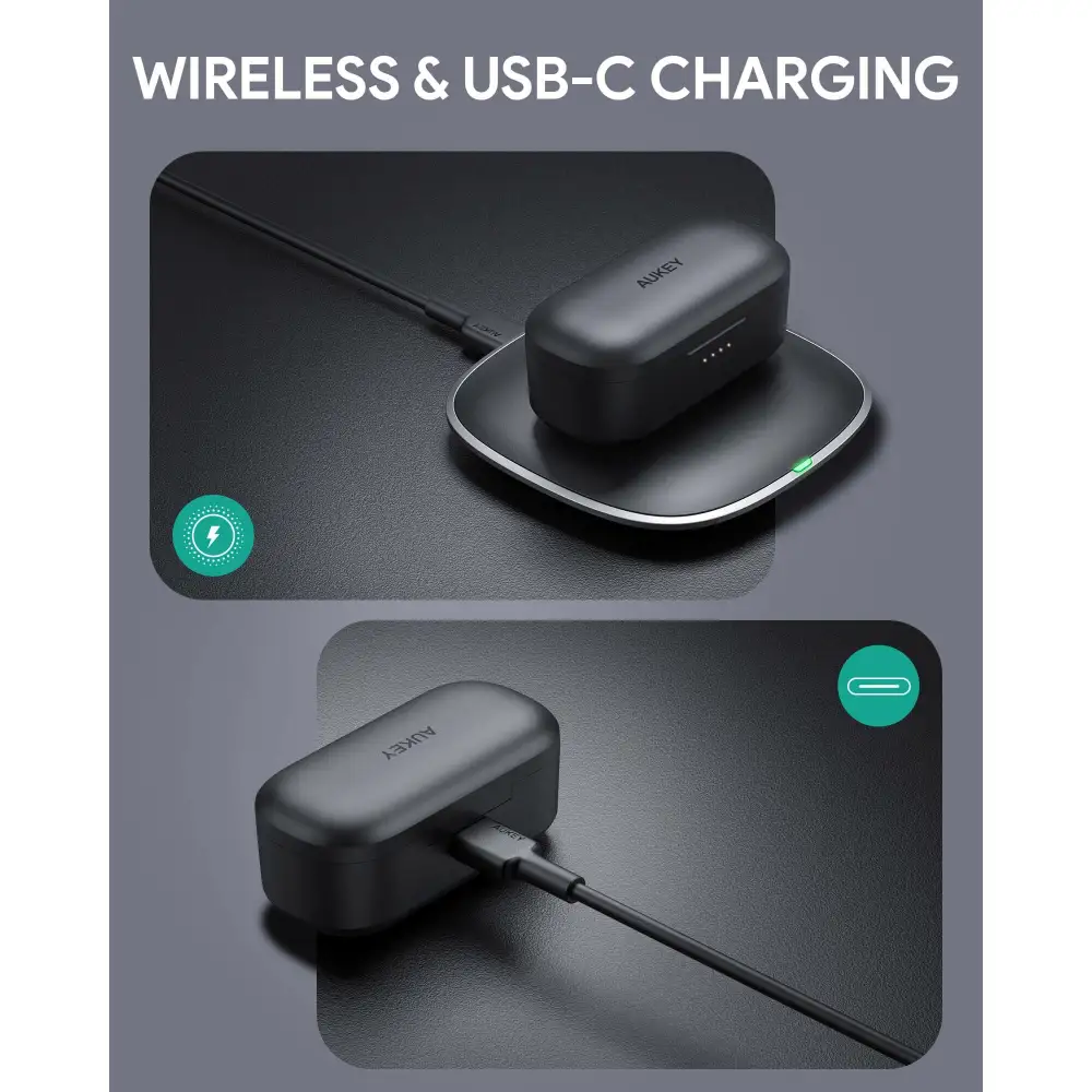 AUKEY EP-T21P Wireless Charging Earbuds 10mm Drivers IPX6 10-Pack Value Bundle