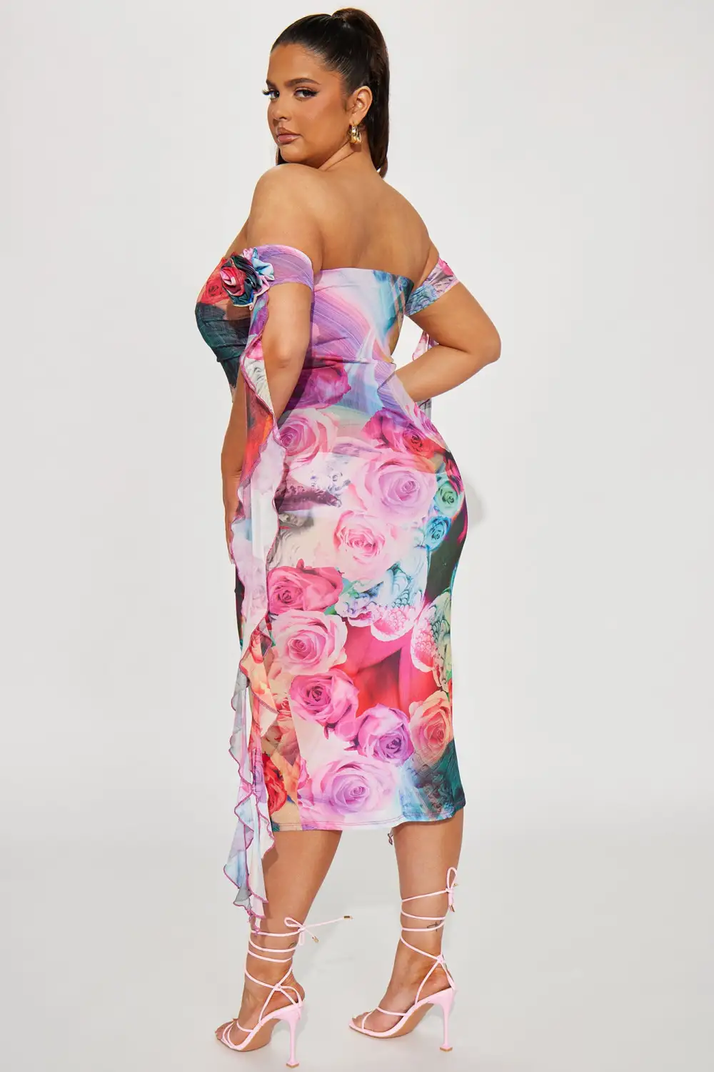 Timeless Crush Mesh Midi Dress - Pink