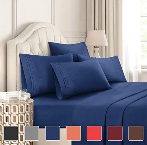 4/6 Piece Bed Sheets Set- Extra Soft - Deep Pockets - Easy Fit - Breathable /Cooling - Wrinkle Free