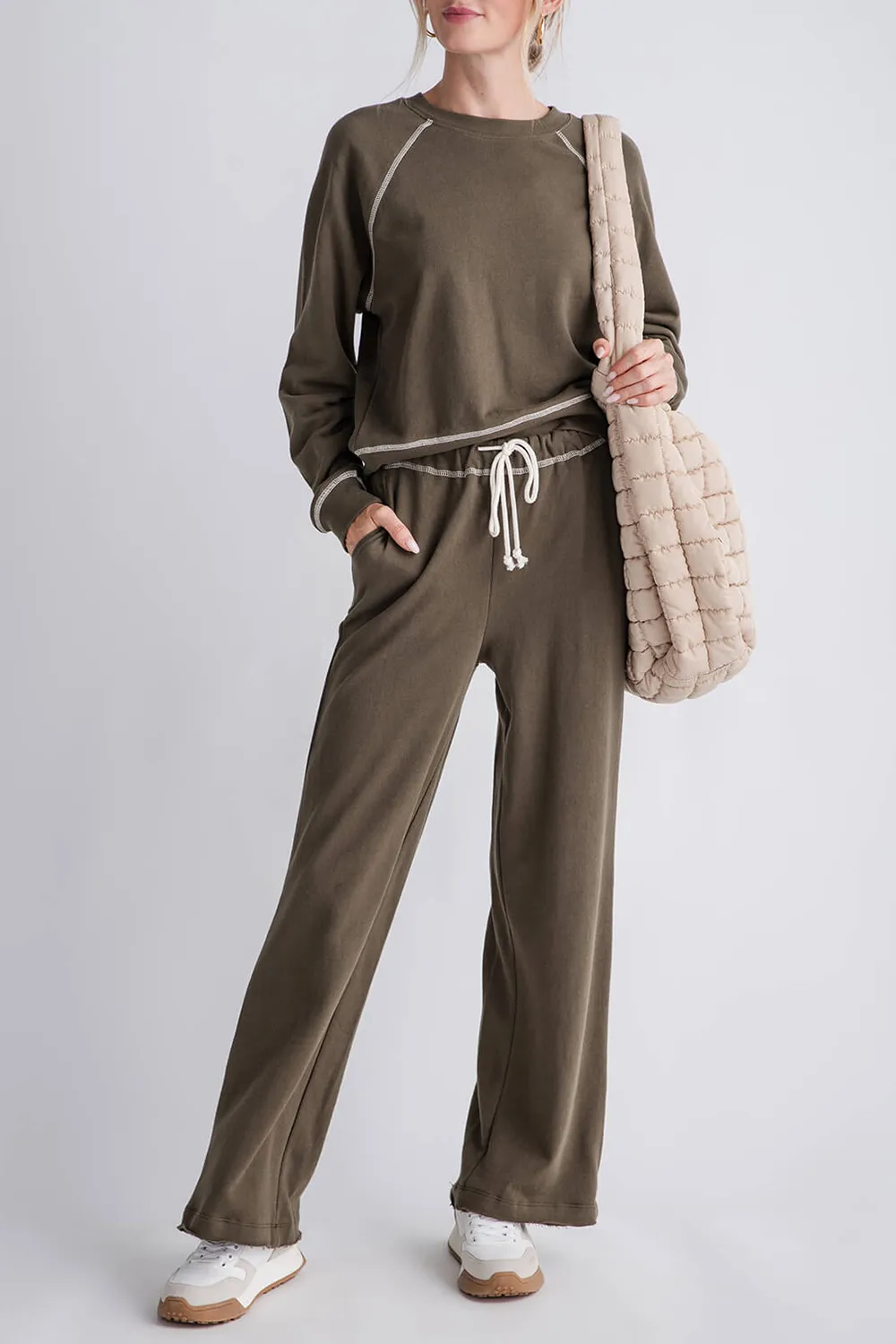 Z Supply Huntington French Terry Sweatpants - oatmeal heather
