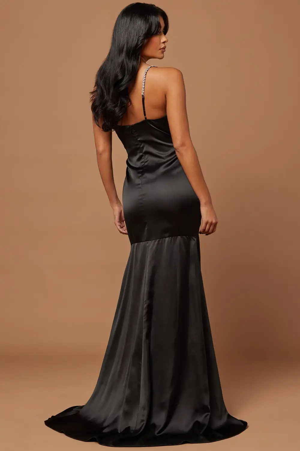 Helena Satin Gown - Black