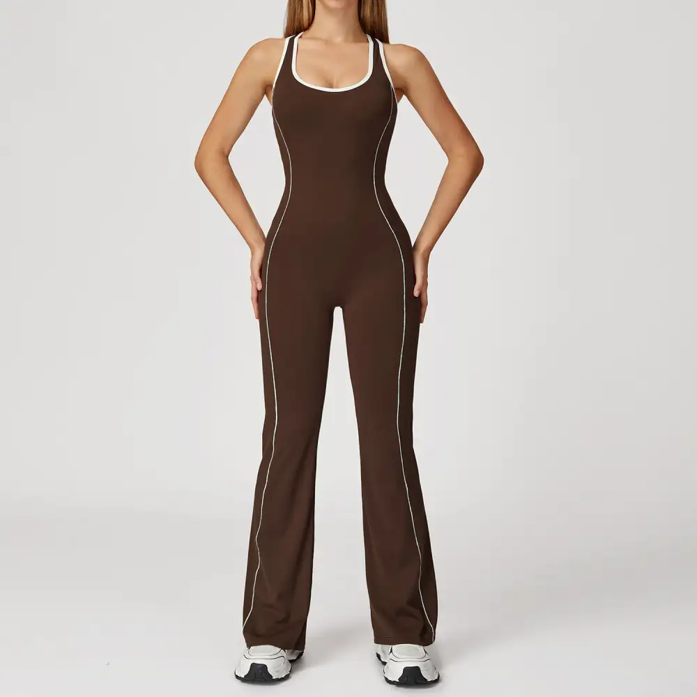 Open Back Flare Yoga Jumpsuit