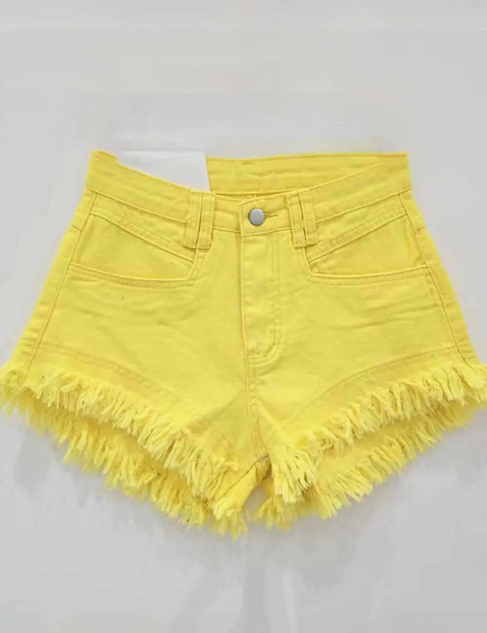Pocket Frayed Denim Shorts