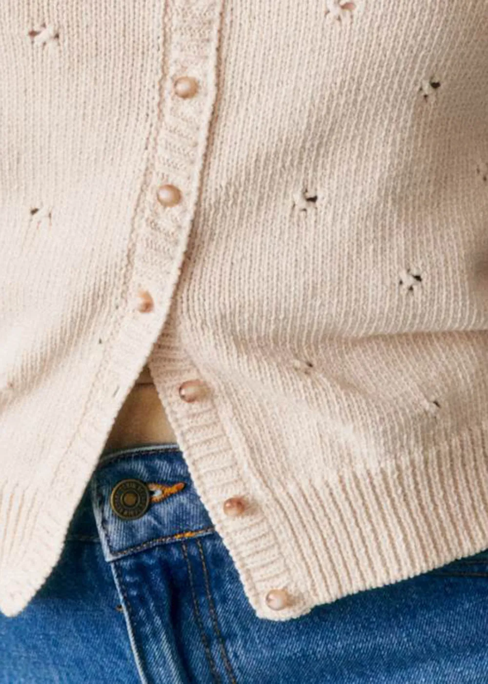 Designer Organic Cotton Short-Sleeved Cardigan