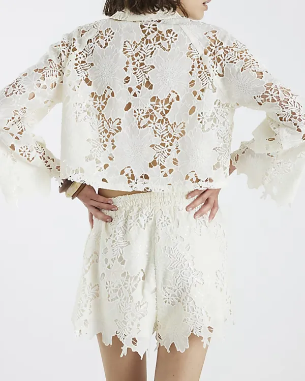 Floral Cut-Out Women's Shirts