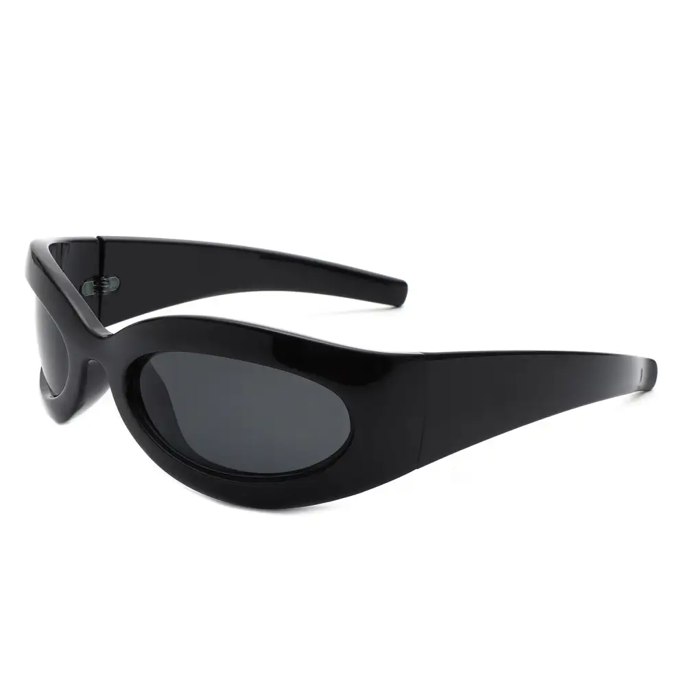 Patterned Oval Round Frame Sunglasses