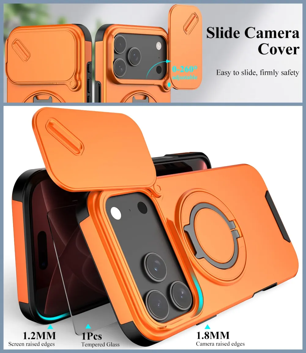 For iPhone 18 Pro Max LINK Phone Case Apple 15 Pro Sliding Window Stand Shockproof Protective Cover
