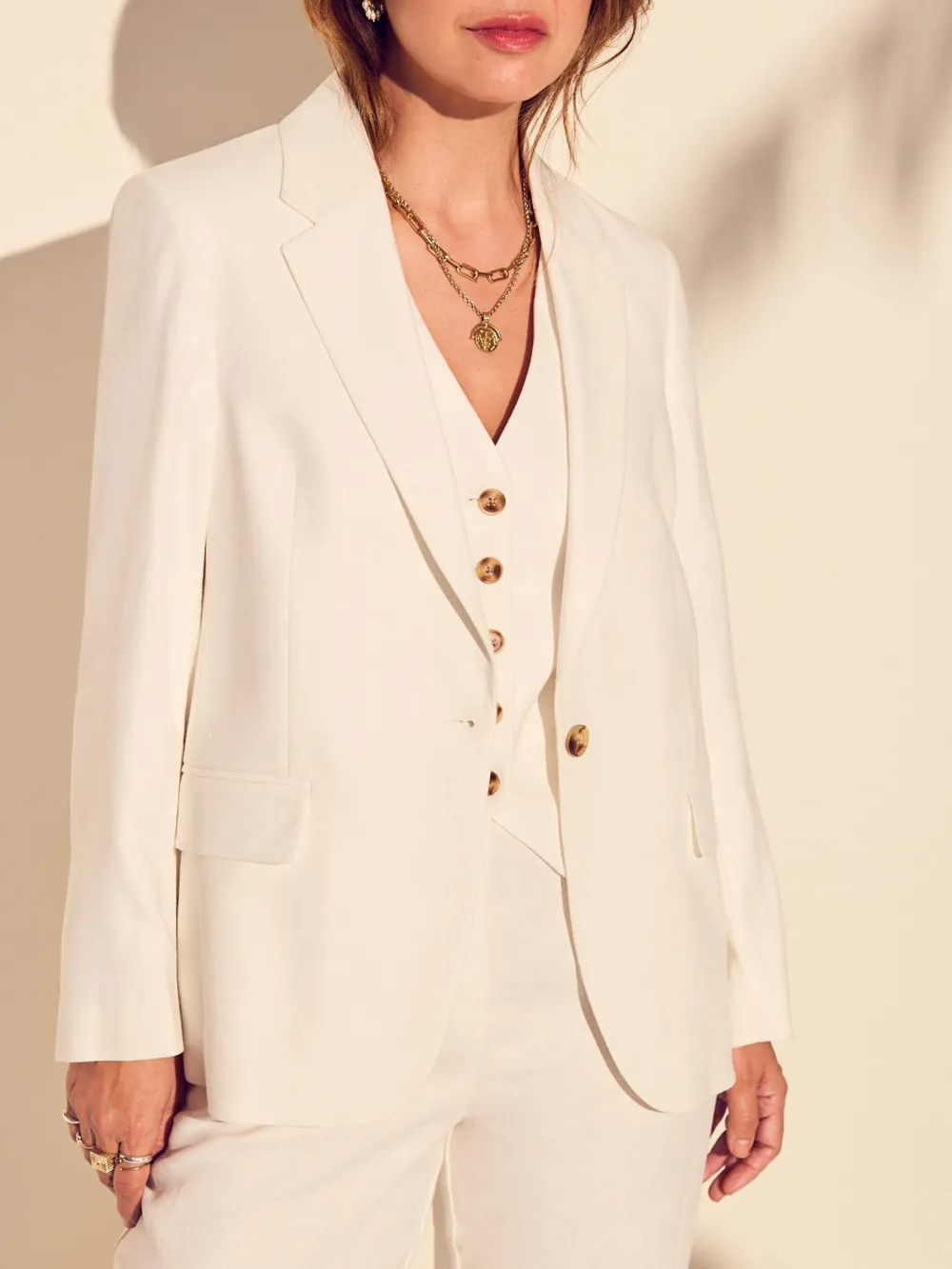 Linen White Suit Jacket