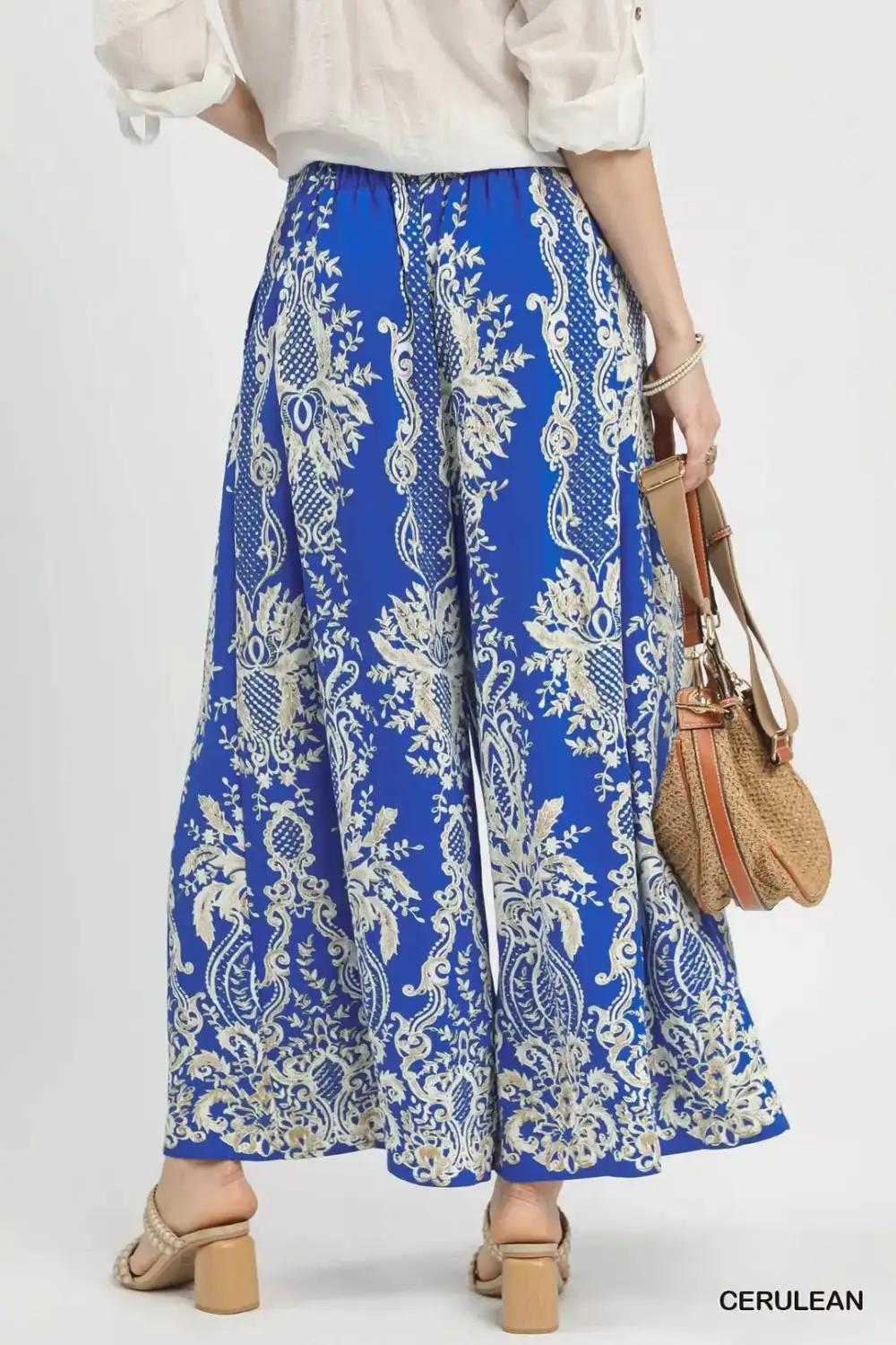 Everyday Border Print Wide Leg Pants