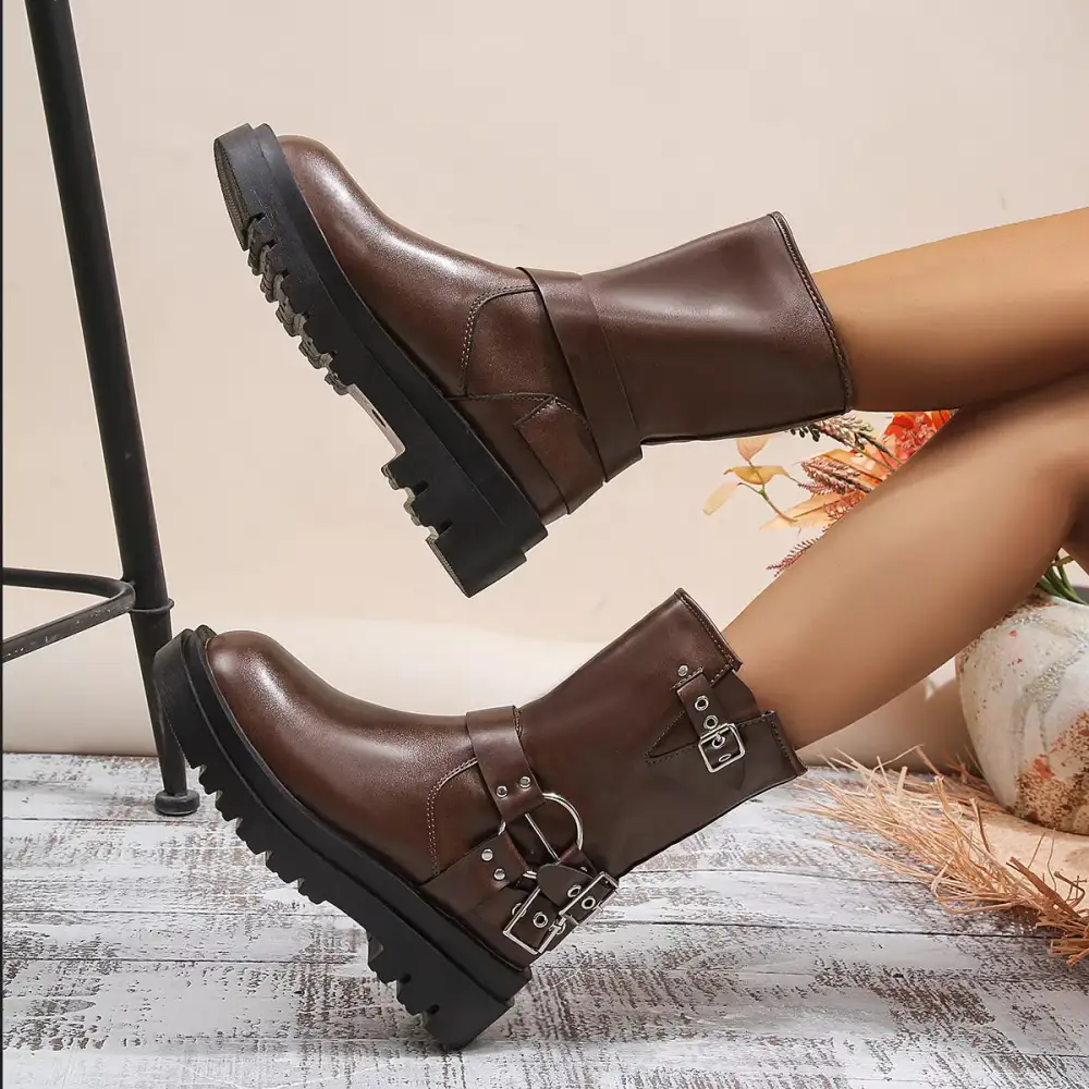 Versatile Round Toe Block Heel Boots