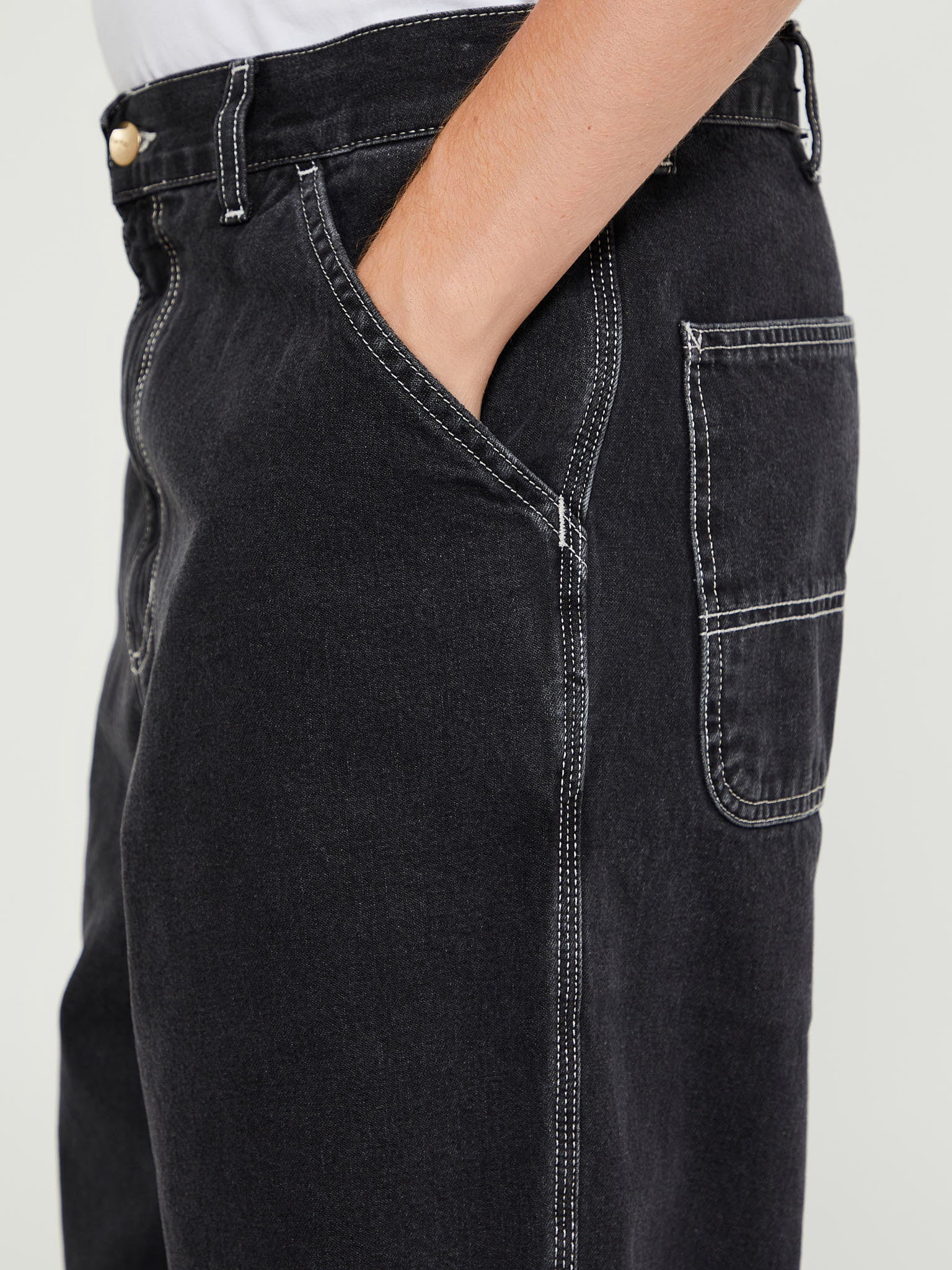 Simple Pants in Black Stone Washed