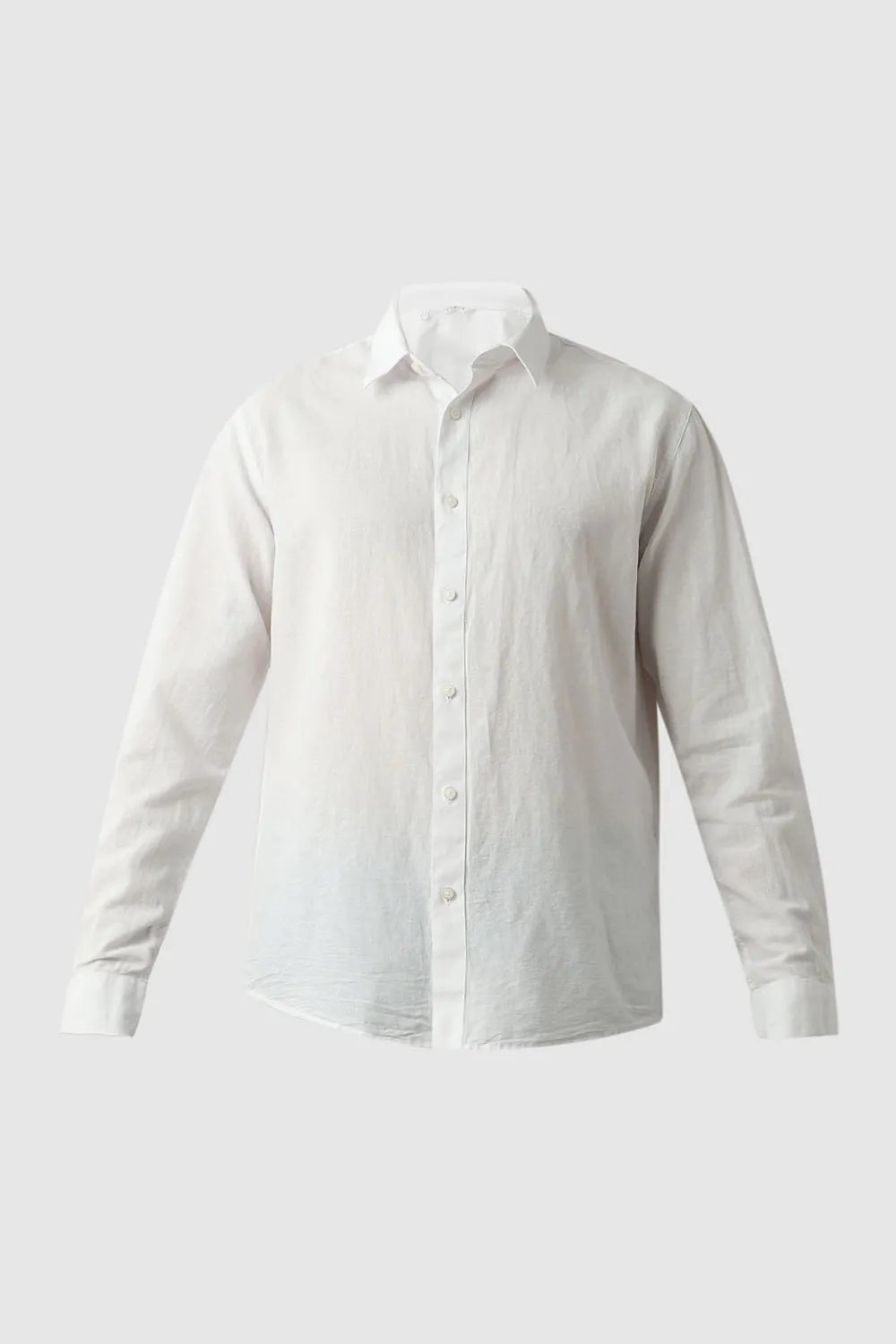 White Linen Full Sleeves Shirt