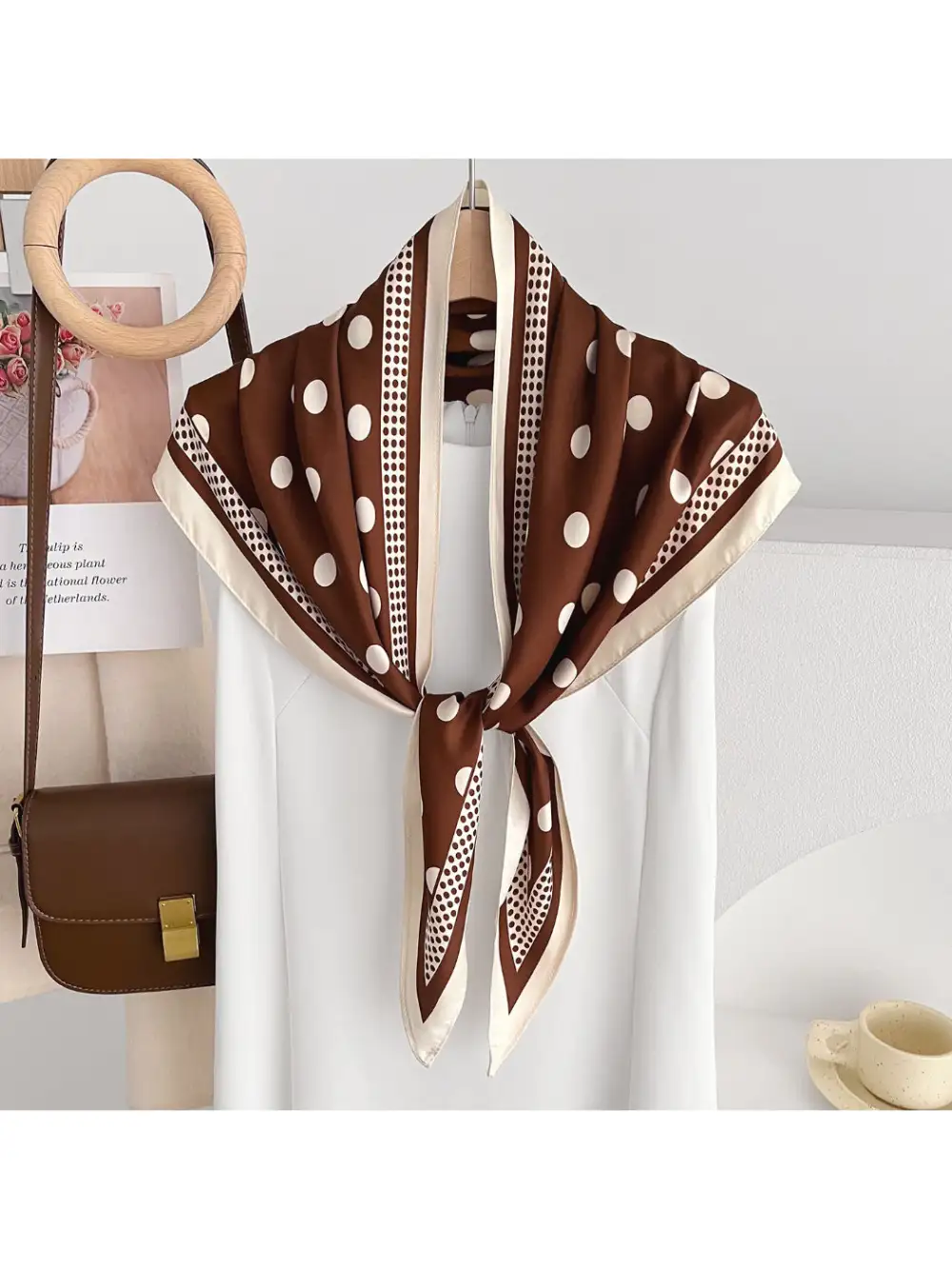 Dotted Print Triangle Scarf