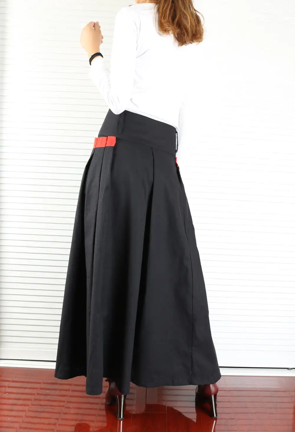 Everyday Pleated Linen A Line Maxi Skirt