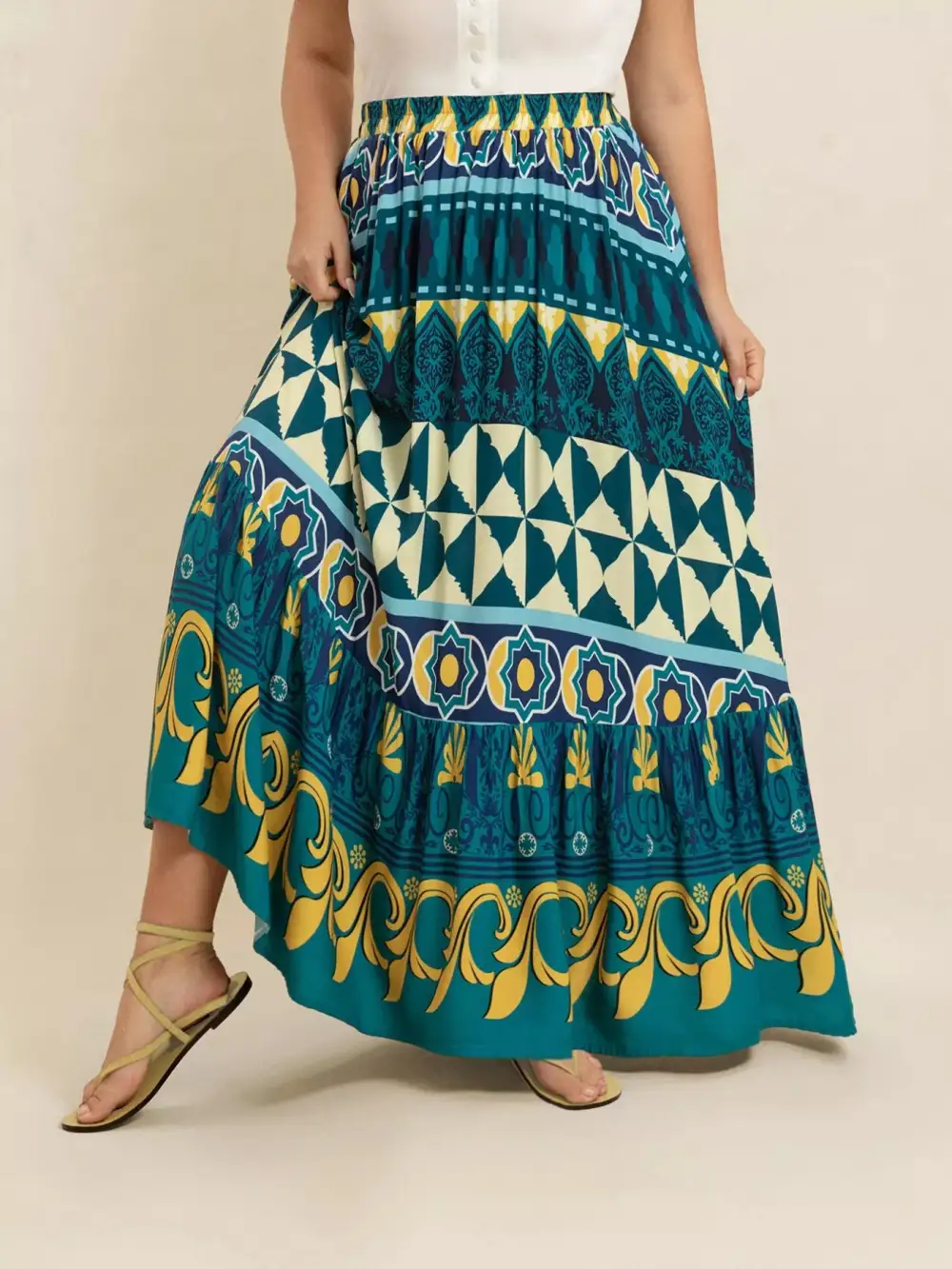 Printed Printed Maxi Skirt