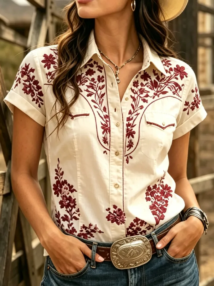 Ladies' Western Retro American Style Shirt